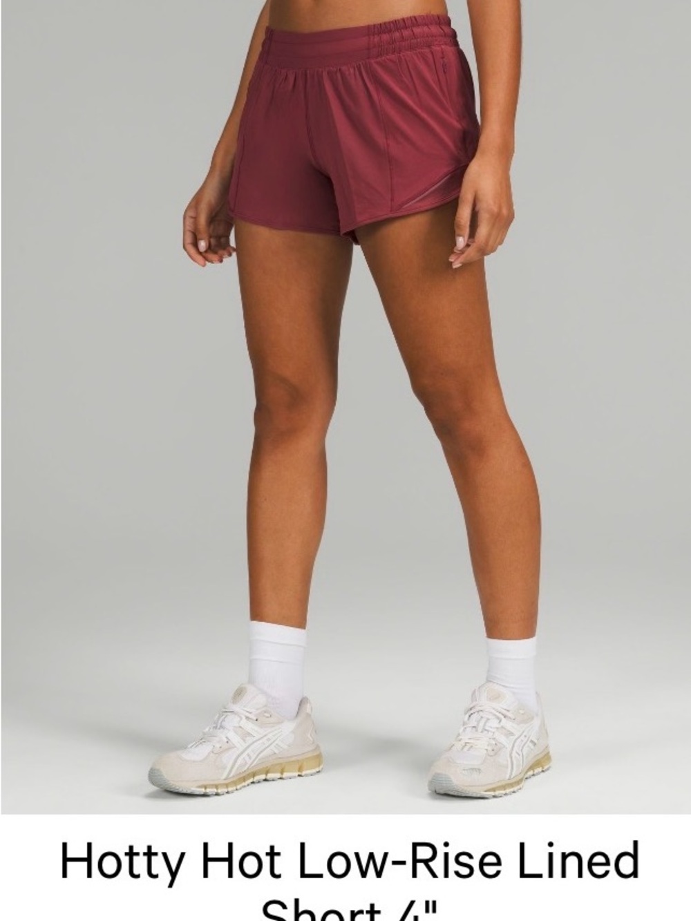 lululemon athletica Hotty Hot low rise 4" Running Shorts in mulled wine